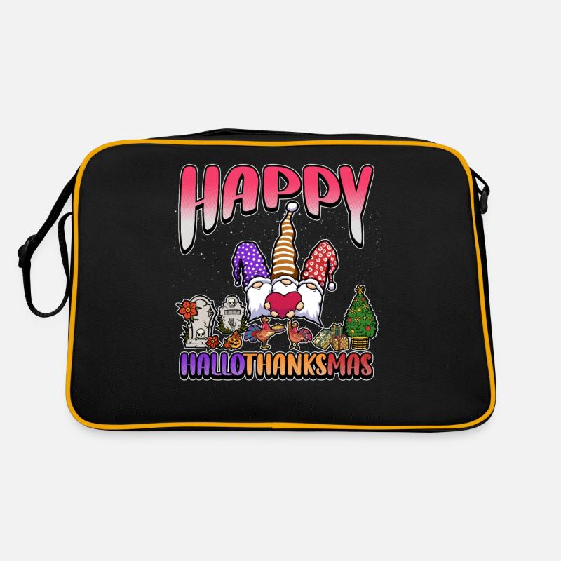 Hallothanksmas Three Gnomes Halloween Christmas Retro Tasche