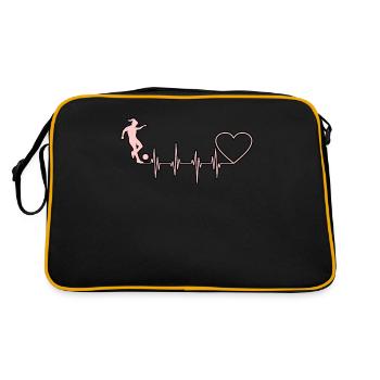Battement de cœur de fille de football - Sac Retro - noir/or - Dos