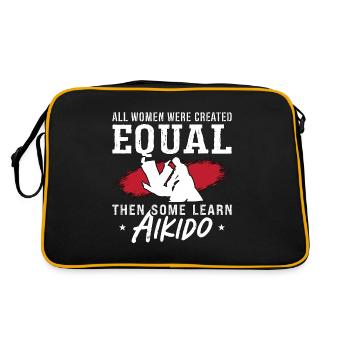 Aikido All Women Were Fighter Martial Arts Samurai - Retro Bag - black/gold - Back