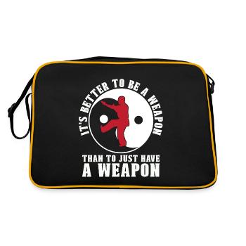 Wing Chun Il vaut mieux être Combattant Kung Fu Combat - Sac Retro - noir/or - Dos