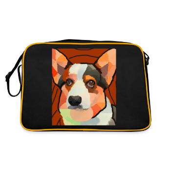 Corgi Portrait Cubisme Chien - Sac Retro - noir/or - Dos