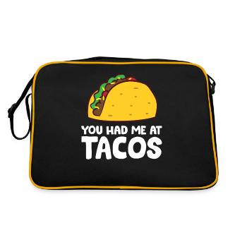 You Had Me At Tacos Mexican Food Taco Tuesday - Retro Bag - black/gold - Back