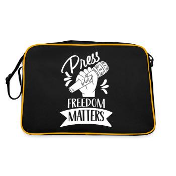 Press freedom is important Press freedom matters - Retro Bag - black/gold - Back