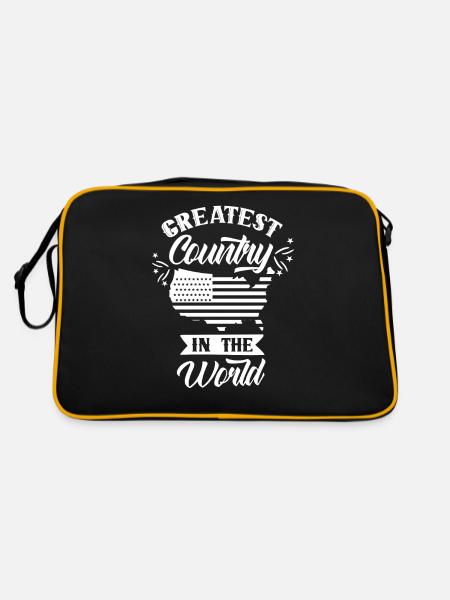 Le plus grand pays du monde Amérique États-Unis États-Unis - Sac Retro - noir/or - Dos