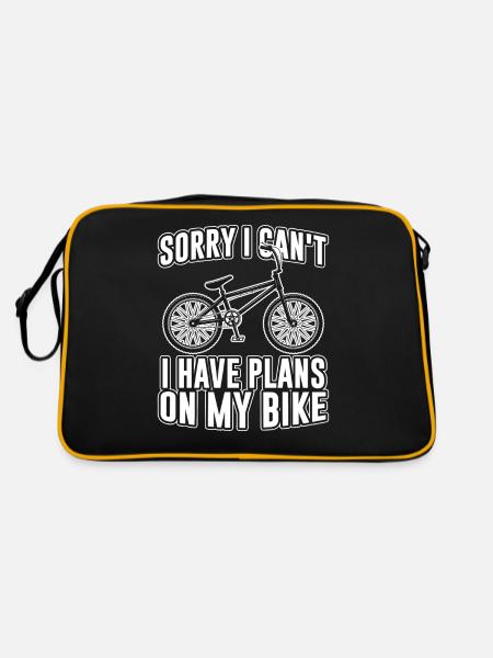 Je ne peux pas J’ai des plans sur mon vélo - Sac Retro - noir/or - Dos