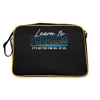 HTML Binary Code Hacking Programmer - Retro Bag - black/gold - Back