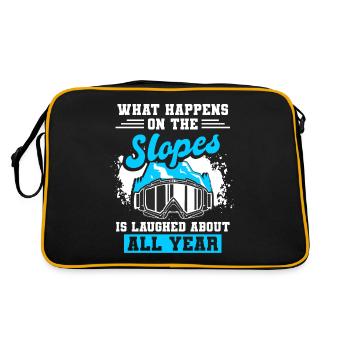 Snowboard Skiing Snowboarder - Retro Bag - black/gold - Back