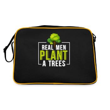 Environment Earth Day Real men plant trees - Retro Bag - black/gold - Back