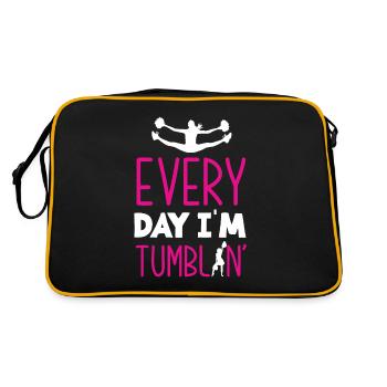 Drôle de pom-pom girl Cheerleading Cadeau - Sac Retro - noir/or - Dos