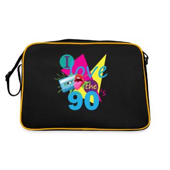 Cassette rétro des années 90 Tenue des années 90 J’aime les années 90 - Sac Retro - noir/or - Dos
