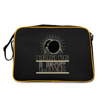 I Drum The Line Drumline Band Musicien - Sac Retro - noir/or - Dos