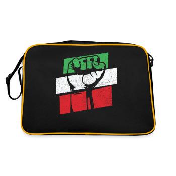 Women life freedom support Retro Iran Flag - Retro Tasche - Schwarz/Gold - Hinten