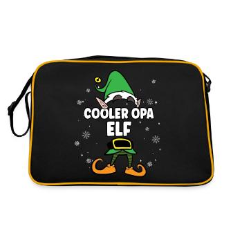 Cooler Opa Elf Partnerlook Weihnachten - Retro Tasche - Schwarz/Gold - Hinten