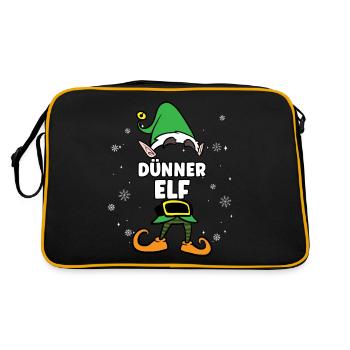 Dünner Elf Partnerlook Weihnachten - Retro Tasche - Schwarz/Gold - Hinten