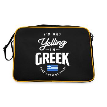 Je ne crie pas Je suis grecque drôle de fierté grecque - Sac Retro - noir/or - Dos