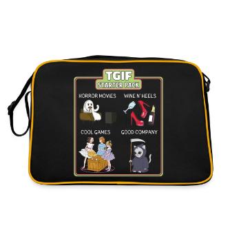 Lustiges Tgif Terror Starterpaket - Retro Tasche - Schwarz/Gold - Hinten