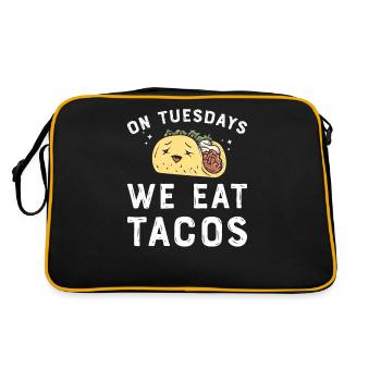 Taco Mexican Food Mexique Tortilla Burrito - Sac Retro - noir/or - Dos