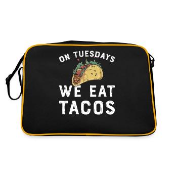 Taco Mexican Food Mexique Tortilla Burrito - Sac Retro - noir/or - Dos