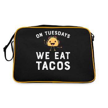 Taco Mexican Food Mexique Tortilla Burrito - Sac Retro - noir/or - Dos