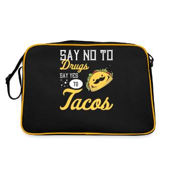 Taco Mexican Food Mexique Tortilla Burrito - Sac Retro - noir/or - Dos