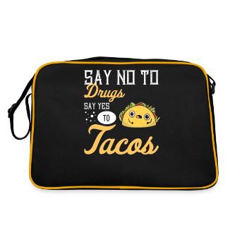 Taco Mexican Food Mexique Tortilla Burrito - Sac Retro - noir/or - Dos
