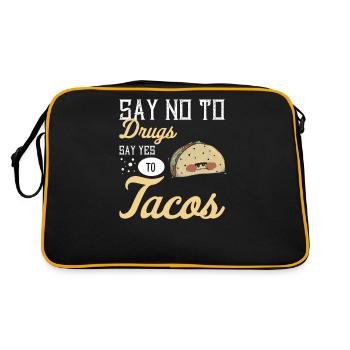 Taco Mexican Food Mexique Tortilla Burrito - Sac Retro - noir/or - Dos