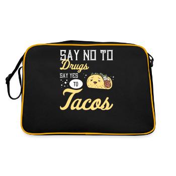 Taco Mexican Food Mexique Tortilla Burrito - Sac Retro - noir/or - Dos