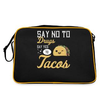 Taco Mexican Food Mexique Tortilla Burrito - Sac Retro - noir/or - Dos