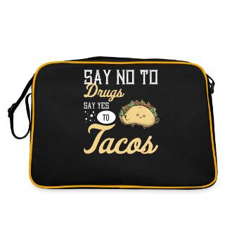 Taco Mexican Food Mexique Tortilla Burrito - Sac Retro - noir/or - Dos