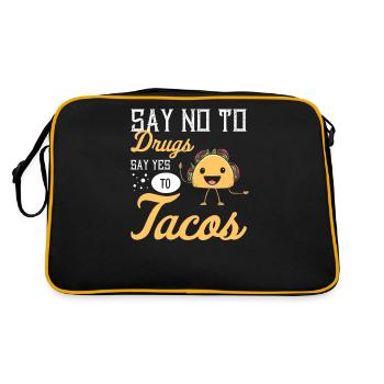 Taco Mexican Food Mexique Tortilla Burrito - Sac Retro - noir/or - Dos