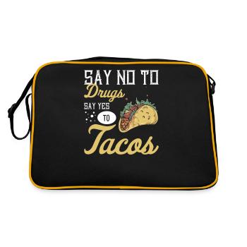 Taco Mexican Food Mexique Tortilla Burrito - Sac Retro - noir/or - Dos