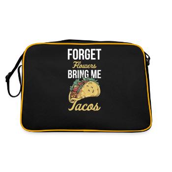 Taco Mexican Food Mexique Tortilla Burrito - Sac Retro - noir/or - Dos