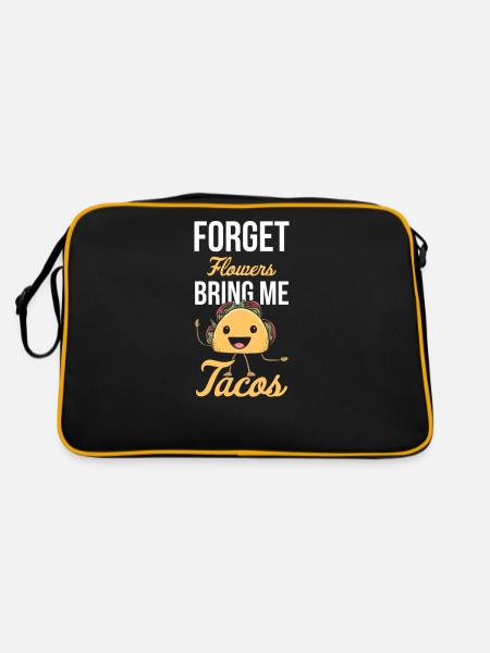 Taco Mexikanische Essen Mexico Tortilla Burrito - Retro Tasche - Schwarz/Gold - Hinten
