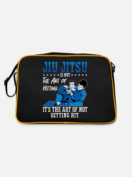 Jiu Jitsu Is Not The Art Of Hitting Fight Fighter - Retro Bag - black/gold - Back