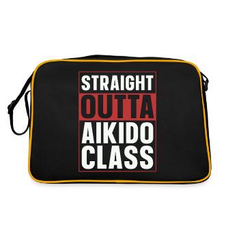 Aikido Straight Outta Aikido Class Samurai Fighter - Retro Bag - black/gold - Back
