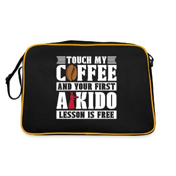 Aikido Touch My Coffee Fighter Martial Art Samurai - Retro Bag - black/gold - Back