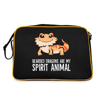 Bartagamen sind mein Seelentier Haustier - Retro Tasche - Schwarz/Gold - Hinten