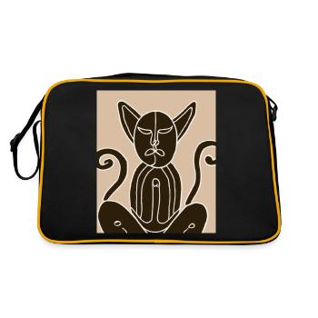 Portrait de chat Cubisme de chat Méditation - Sac Retro - noir/or - Dos