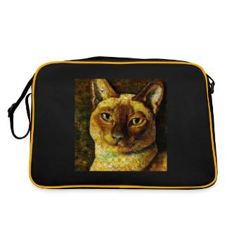 Siam Cats Portrait Gustav Klimt Style Cat - Retro Bag - black/gold - Back