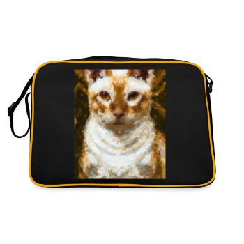 Siam Cats Portrait Gustav Klimt Style Cat - Retro Bag - black/gold - Back