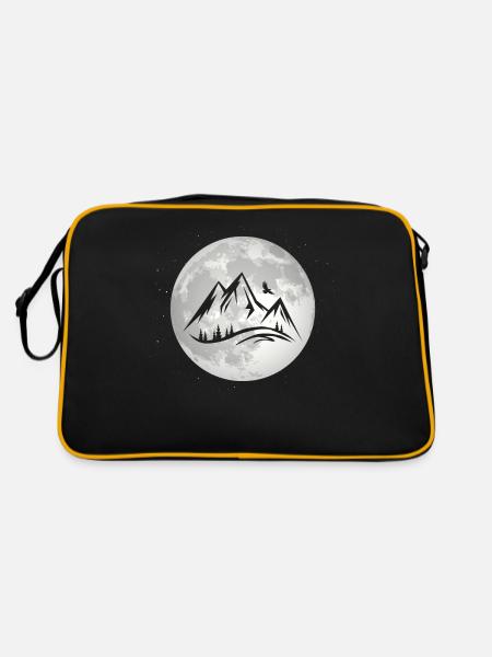 Full Moon - Mountain - - Retro Bag - black/gold - Back