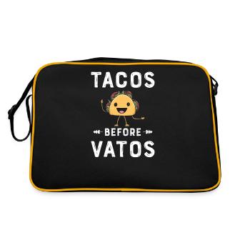 Taco Mexican Food Mexique Tortilla Burrito - Sac Retro - noir/or - Dos