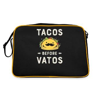 Taco Mexican Food Mexique Tortilla Burrito - Sac Retro - noir/or - Dos