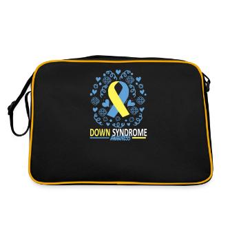 Sensibilisation au syndrome de Down I Ruban jaune bleu T21 - Sac Retro - noir/or - Dos