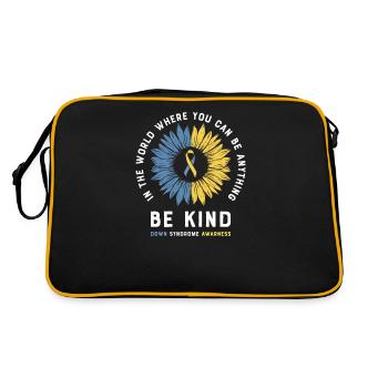 Sensibilisation au syndrome de Down I Ruban jaune bleu T21 - Sac Retro - noir/or - Dos