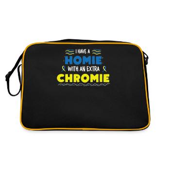 Sensibilisation au syndrome de Down I Ruban jaune bleu T21 - Sac Retro - noir/or - Dos