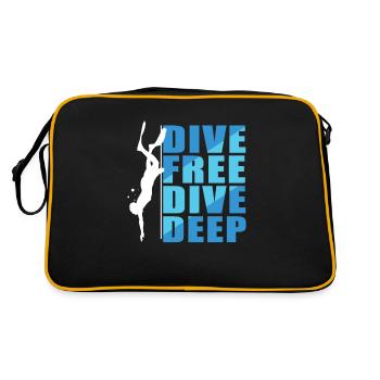Dive Free Dive Deep Funny Freediving - Retro Bag - black/gold - Back