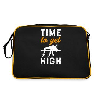 Stabhochsprung Hochsprung Leichtathletik Zehnkampf - Retro Tasche - Schwarz/Gold - Hinten