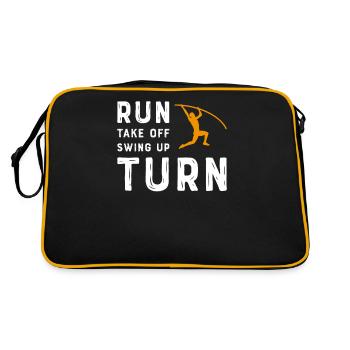 Stabhochsprung Hochsprung Leichtathletik Zehnkampf - Retro Tasche - Schwarz/Gold - Hinten