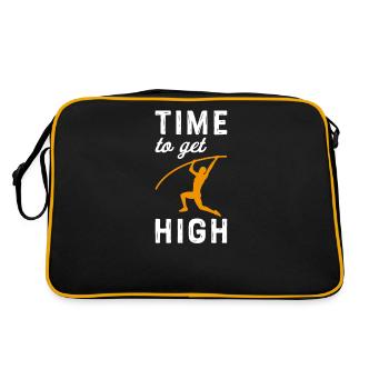 Stabhochsprung Hochsprung Leichtathletik Zehnkampf - Retro Tasche - Schwarz/Gold - Hinten